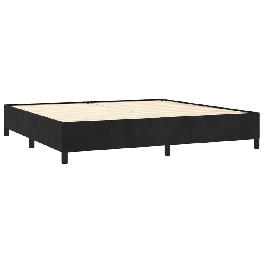 Cadre de lit sans matelas noir 200x200 cm velours - 4