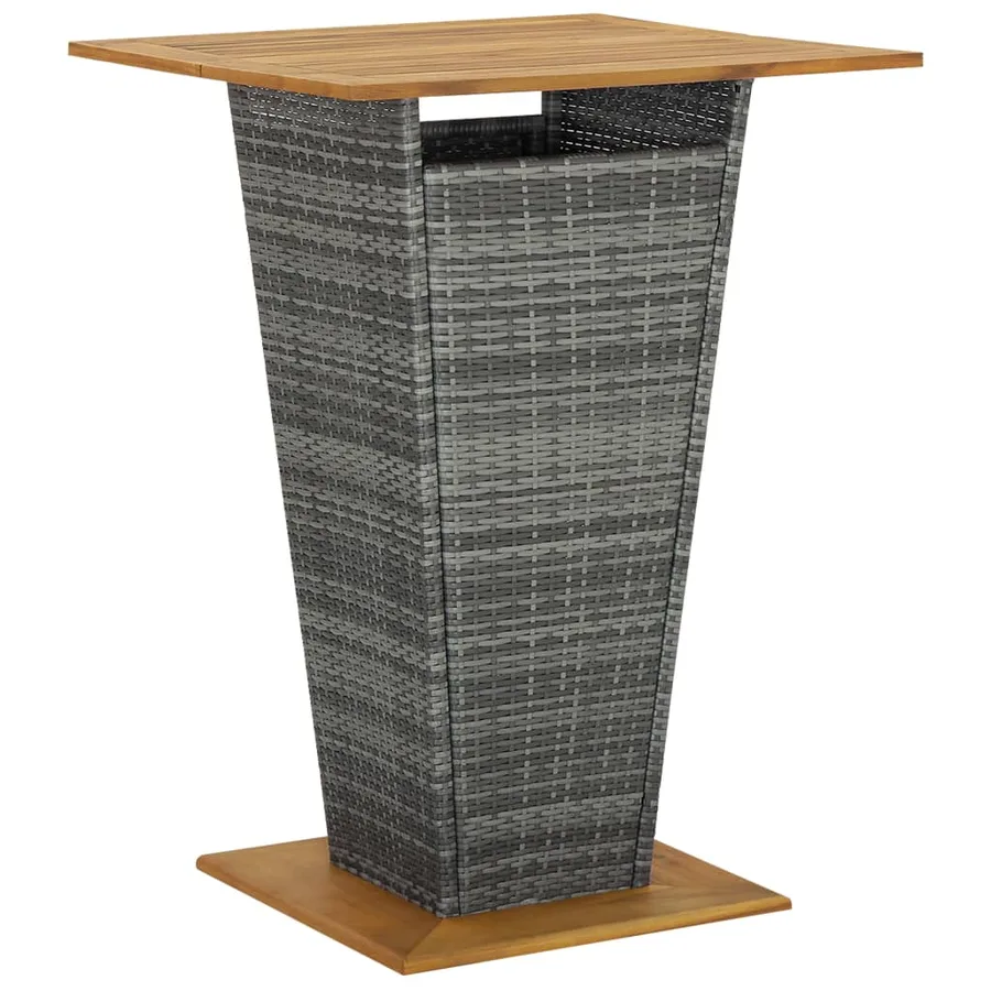 Ensemble de bar de jardin 5 pcs et coussins Résine tressée Gris - 6