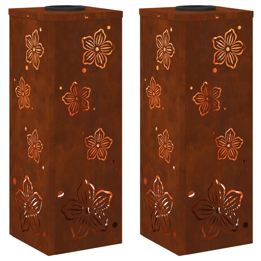 Lumière de chemin LED solaire 2 pcs Blanc chaud 18 x 18 x 50 cm - 2