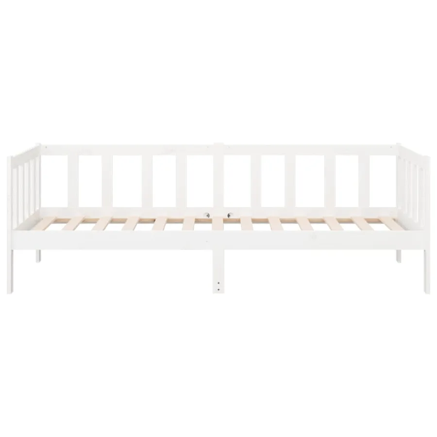 Lit de jour sans matelas blanc 80x200 cm bois de pin massif - 6