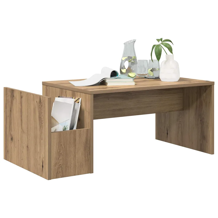Table basse Chêne artisanal 90 x 45 x 35 cm Bois d'ingénierie - 3