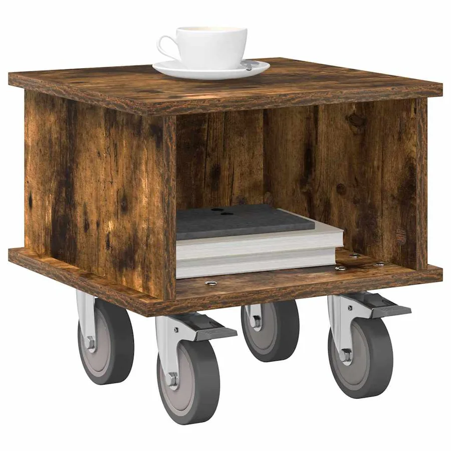 Meuble TV Chêne fumé 37 x 35 x 35 cm Bois d'ingénierie - 3