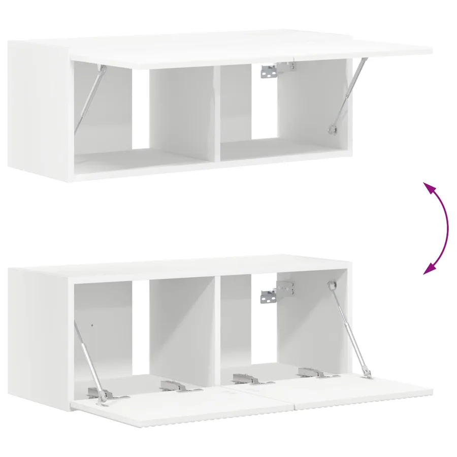 Ensemble meuble TV Montage mural 6 pcs Blanc Bois d'ingénierie - 10