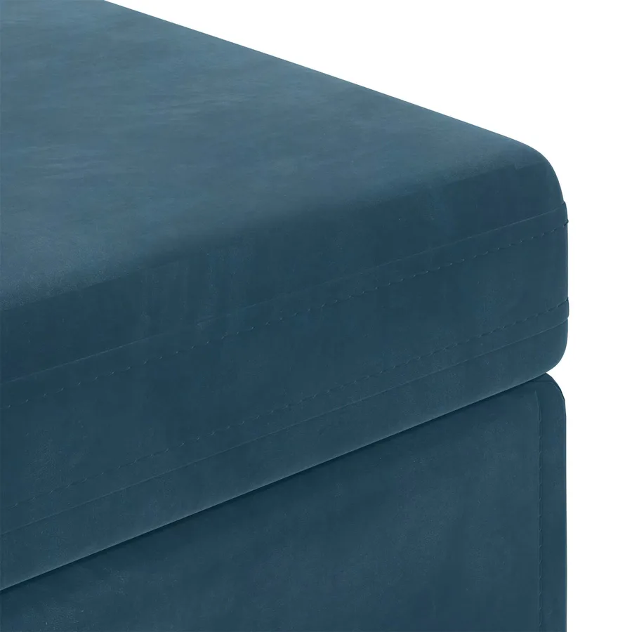 Tabouret Bleu 101 x 41 x 40 cm Velours et Bois Composite - 6