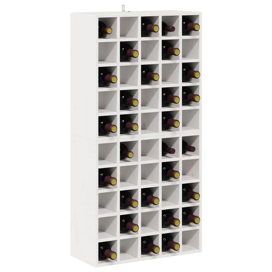 Étagère à vin 2 pcs Blanc 56 x 25 x 56 cm Pin massif - 3