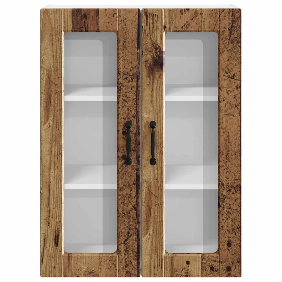 Cabinet en verre mural PORTO Bois ancien 60 x 31 x 80 cm - 6