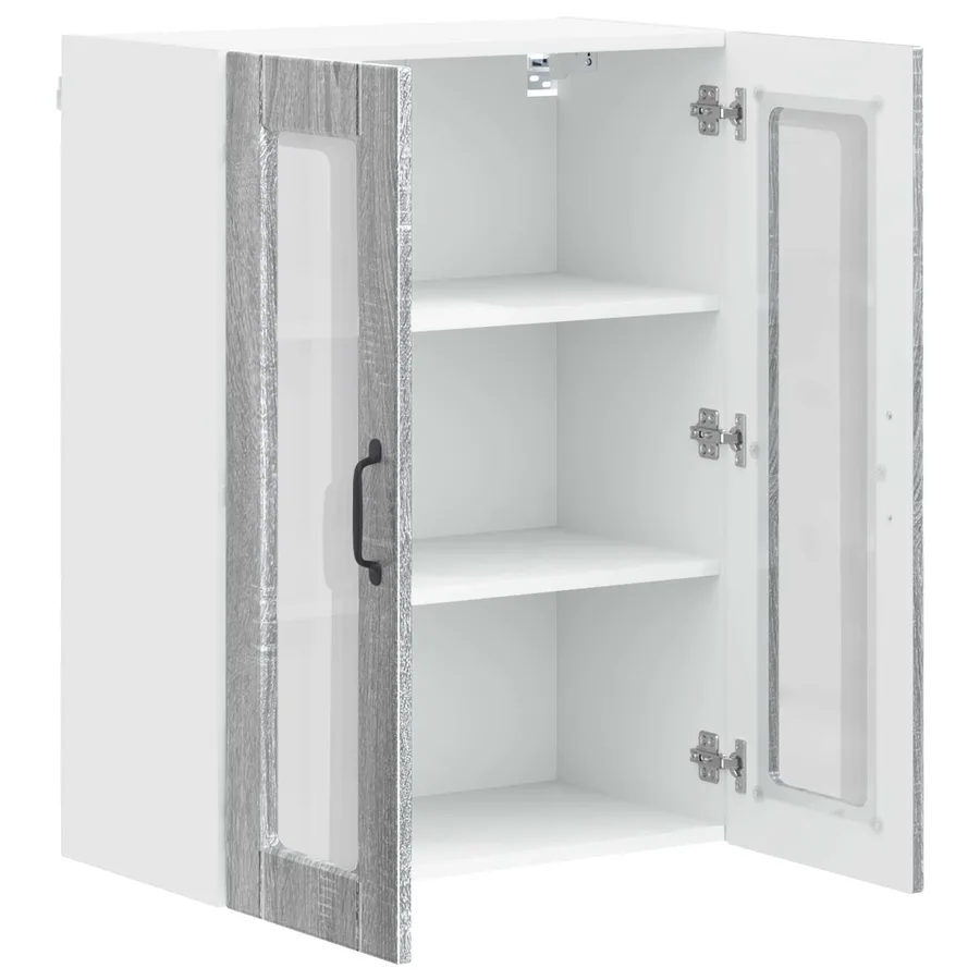 Cabinet en verre mural PORTO Gris Sonoma 60 x 31 x 80 cm - 5