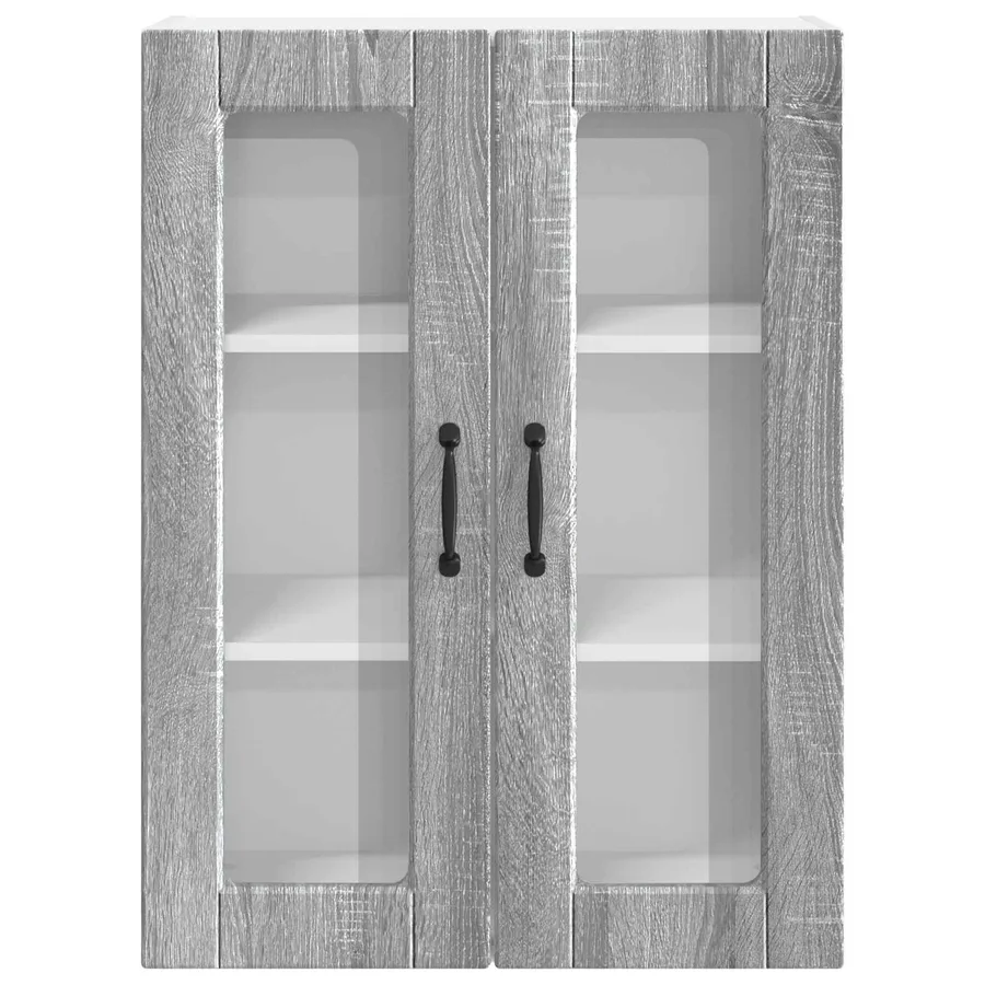 Cabinet en verre mural PORTO Gris Sonoma 60 x 31 x 80 cm - 6