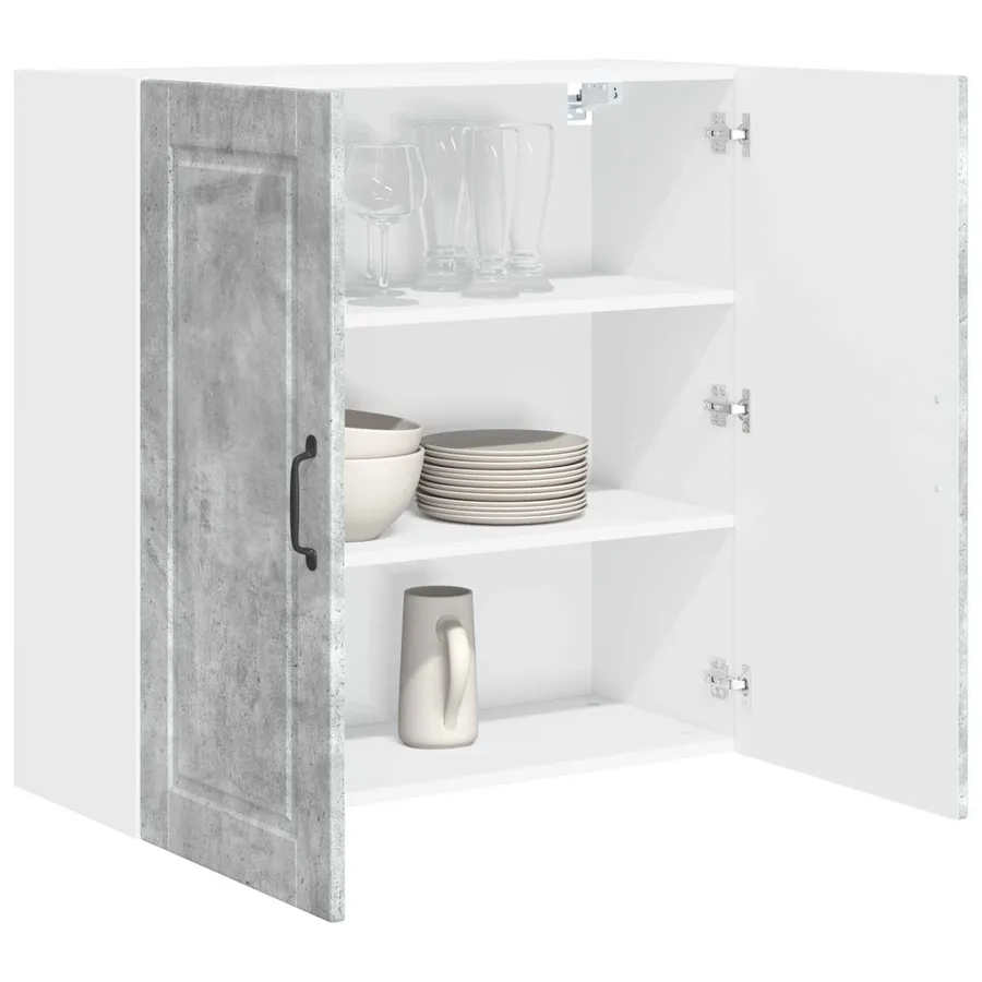 Meuble mural PORTO Gris béton 80 x 31 x 80 cm Bois d'ingénierie - 3