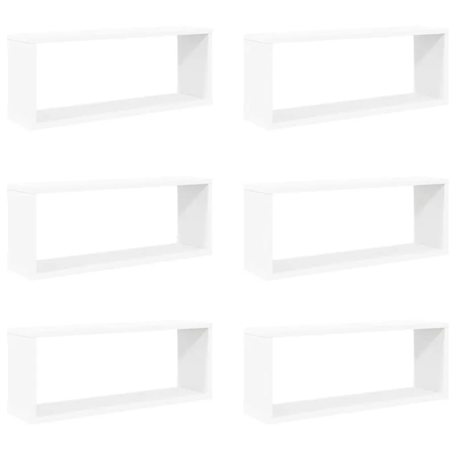 Étagères murales cube 6 pcs Blanc 60x15x23 cm Bois d’ingénierie - 2