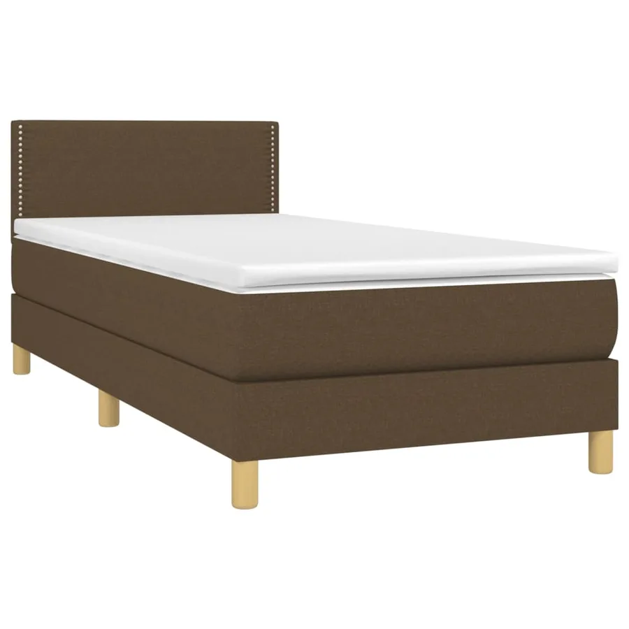 Sommier à lattes de lit matelas et LED Marron foncé 100x200 cm - 3