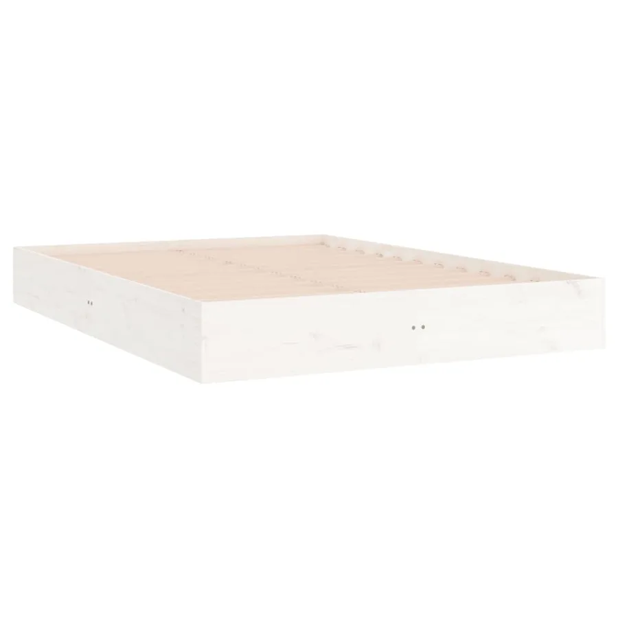 Cadre de lit sans matelas blanc bois massif 120x200 cm - 3