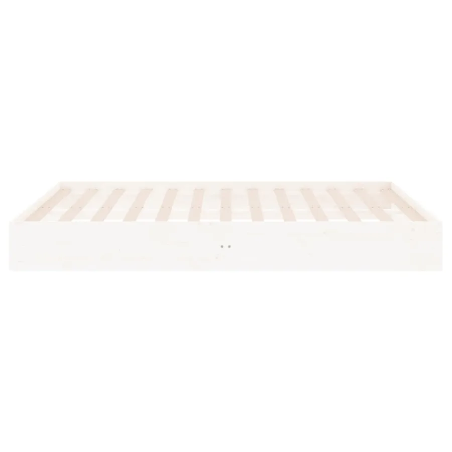 Cadre de lit sans matelas blanc bois massif 120x200 cm - 6