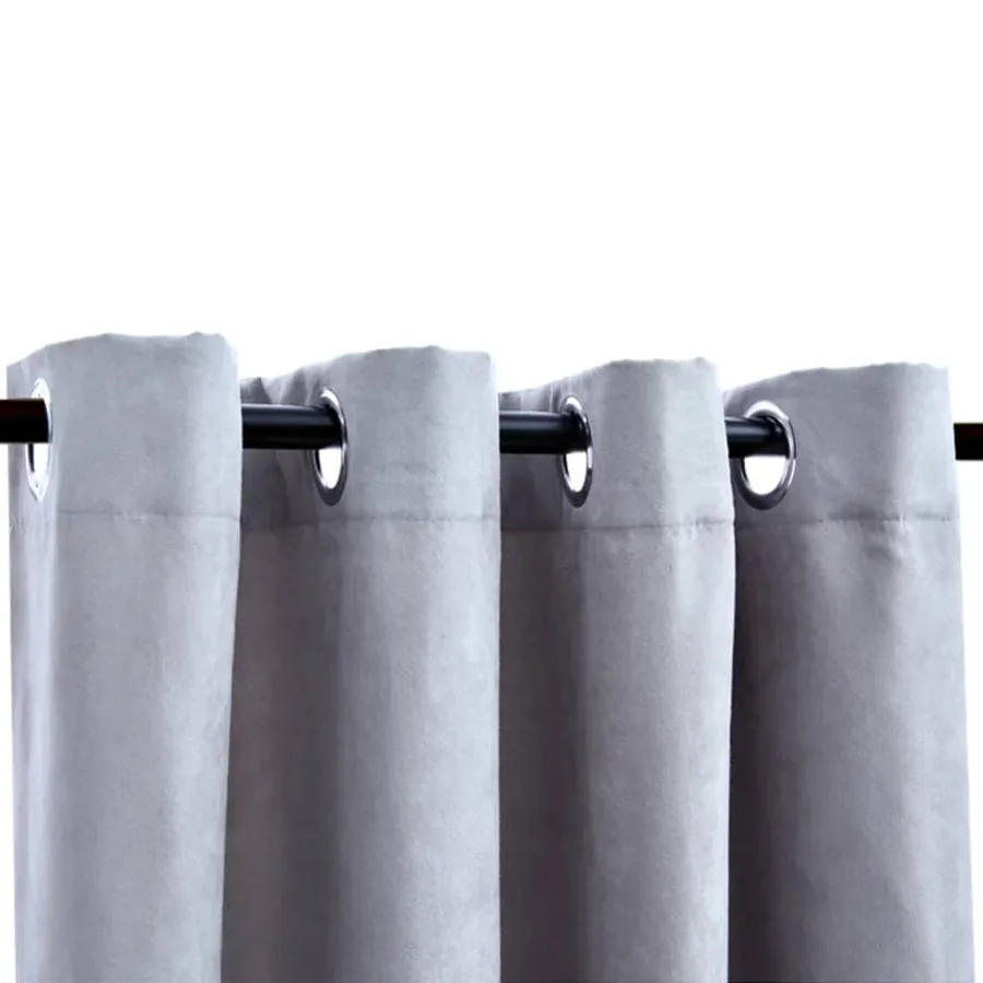 Rideaux occultants avec anneaux en métal 2 pcs Gris 140x225 cm - 3