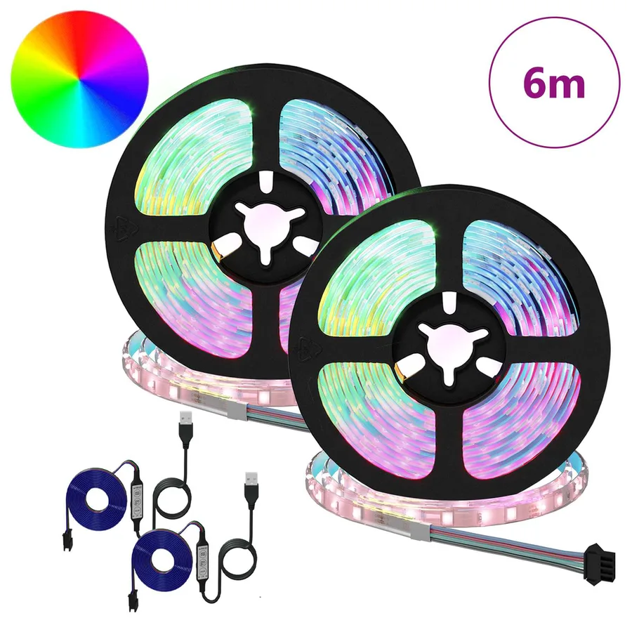 Bande LED 2 pcs Noir et Transparent 3000 mm Cuivre et plastique - 2