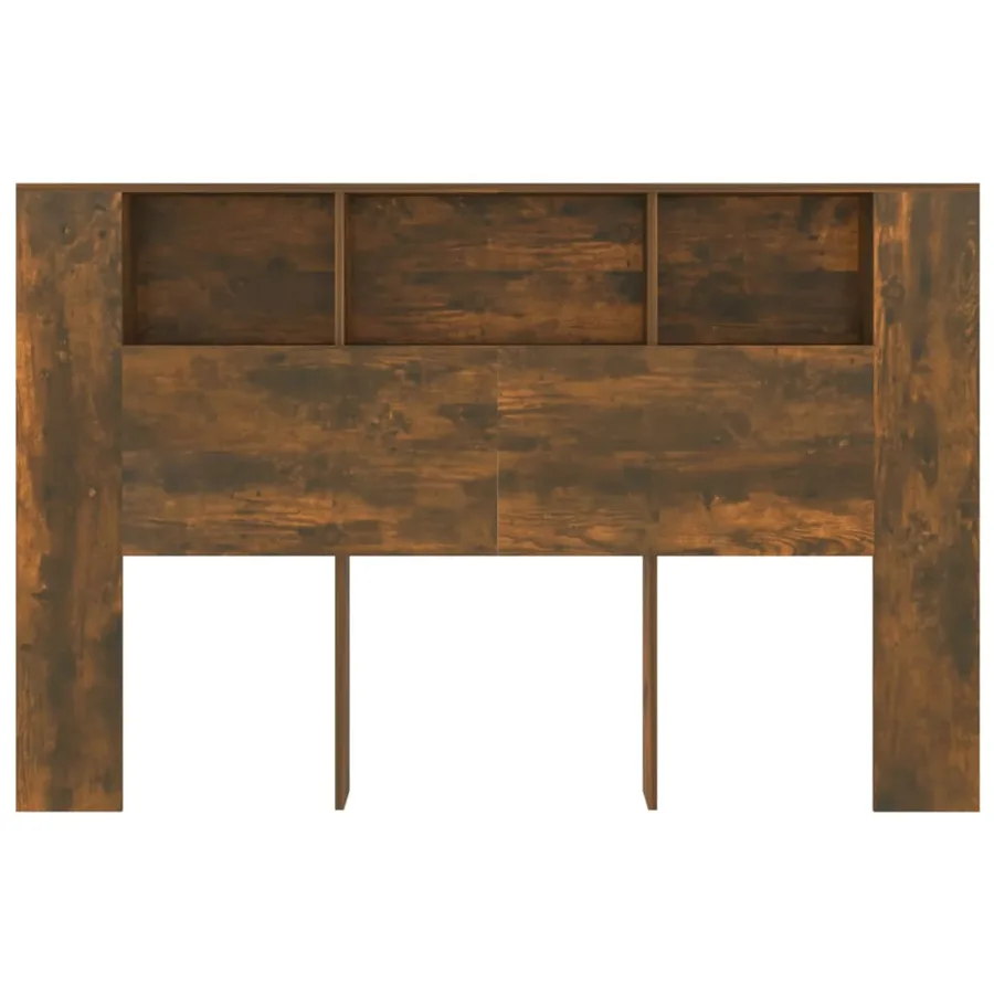 Armoire de tête de lit chêne fumé 160x18,5x104,5 cm - 4