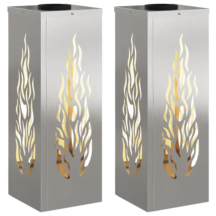 Lumière de chemin LED solaire 2 pcs Blanc chaud 18 x 18 x 50 cm - 2