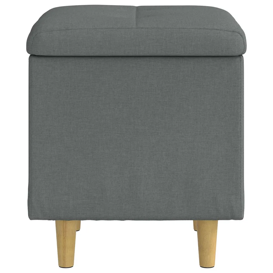 Pouf de rangement avec coussin Gris foncé 40 x 40 x 45 cm tissu - 5
