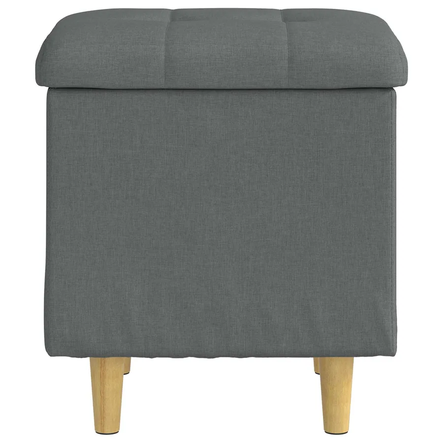 Pouf de rangement avec coussin Gris foncé 40 x 40 x 45 cm tissu - 6