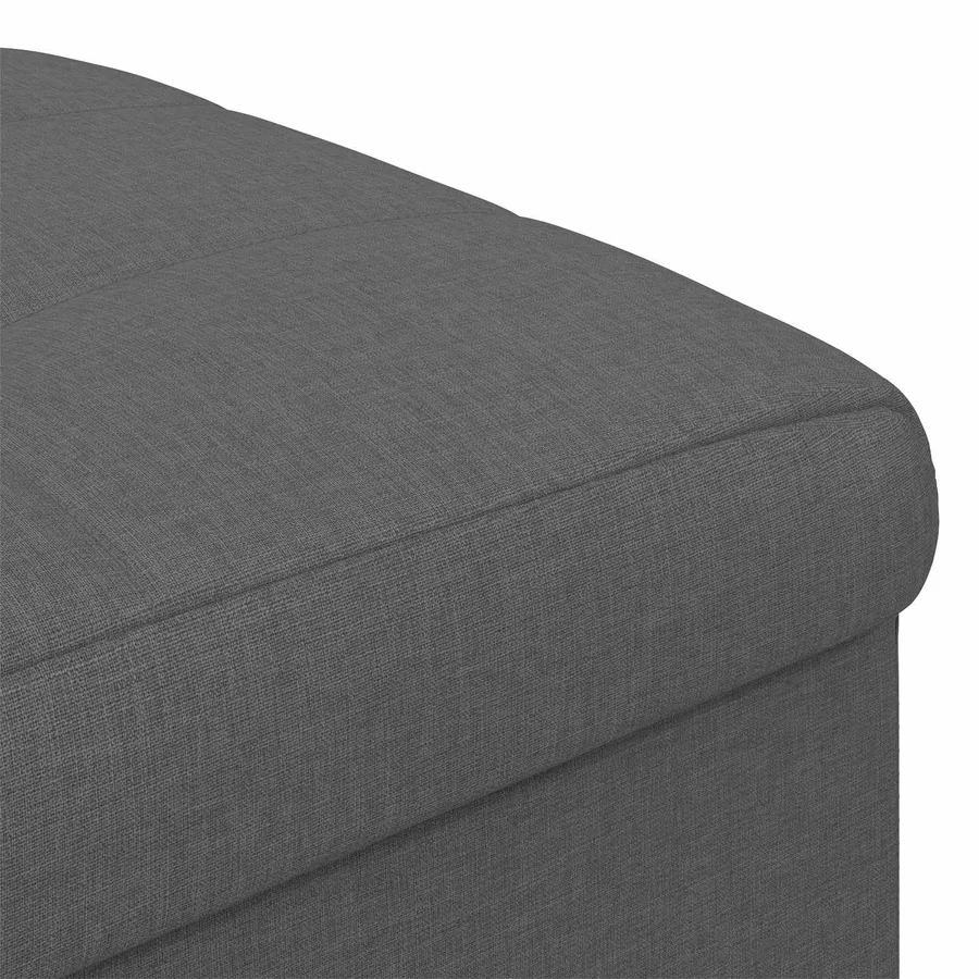 Pouf de rangement avec coussin Gris foncé 40 x 40 x 45 cm tissu - 7