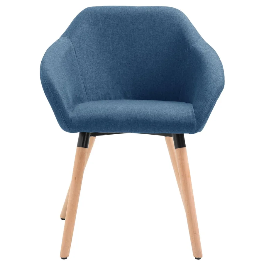 Chaises à manger lot de 4 bleu tissu - 4