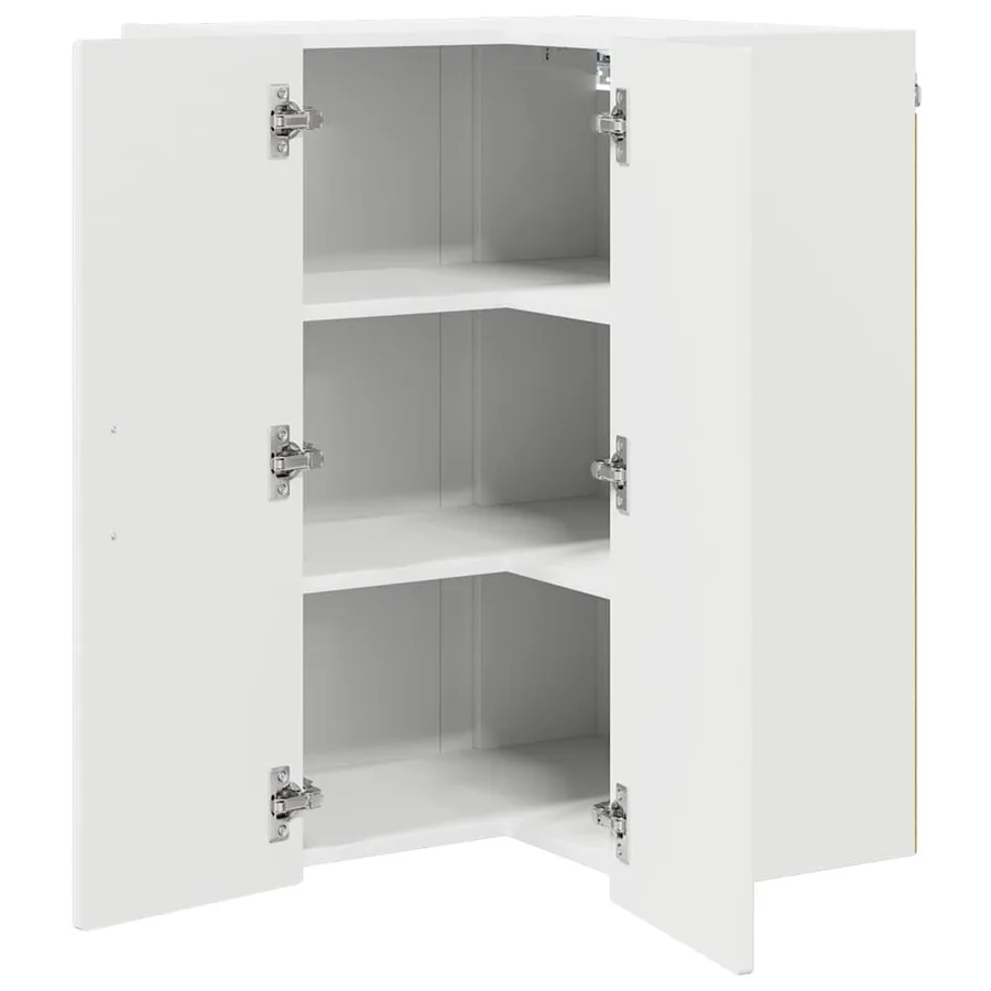 Cabinet d'angle mural PORTO Blanc brillant 57 x 57 x 80 cm - 5