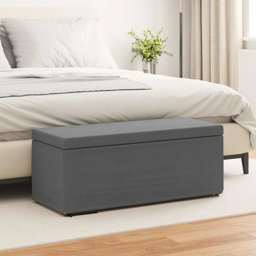 Tabouret Gris foncé 101 x 41 x 40 cm Tissu et bois stratifié