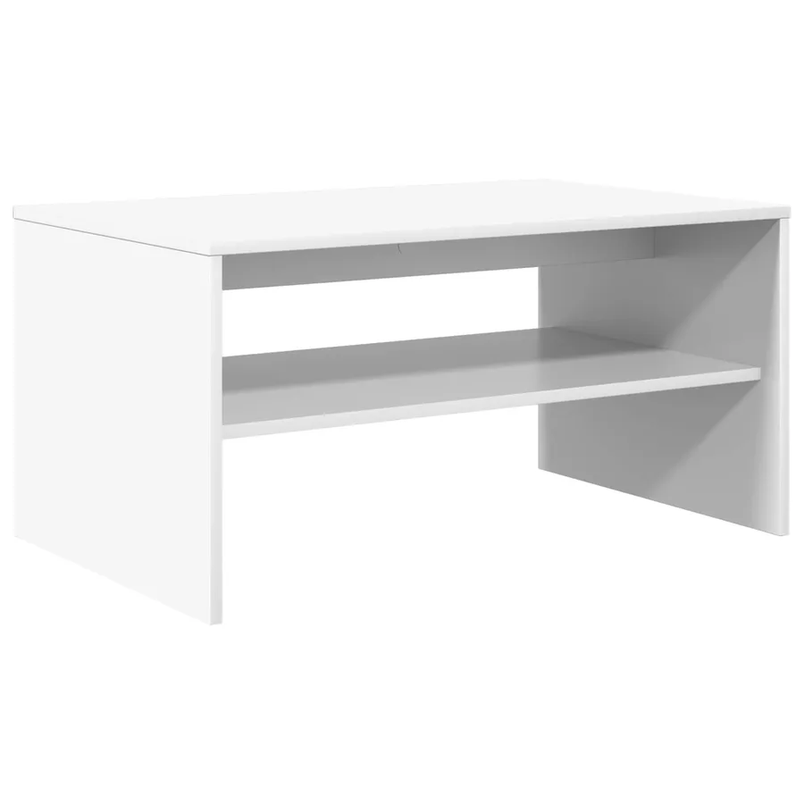 Table basse Blanc 80 x 50 x 40 cm Bois d'ingénierie - 2