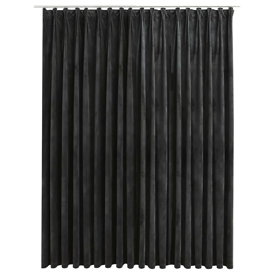 Rideau occultant avec crochets Velours Anthracite 290x245 cm - 2