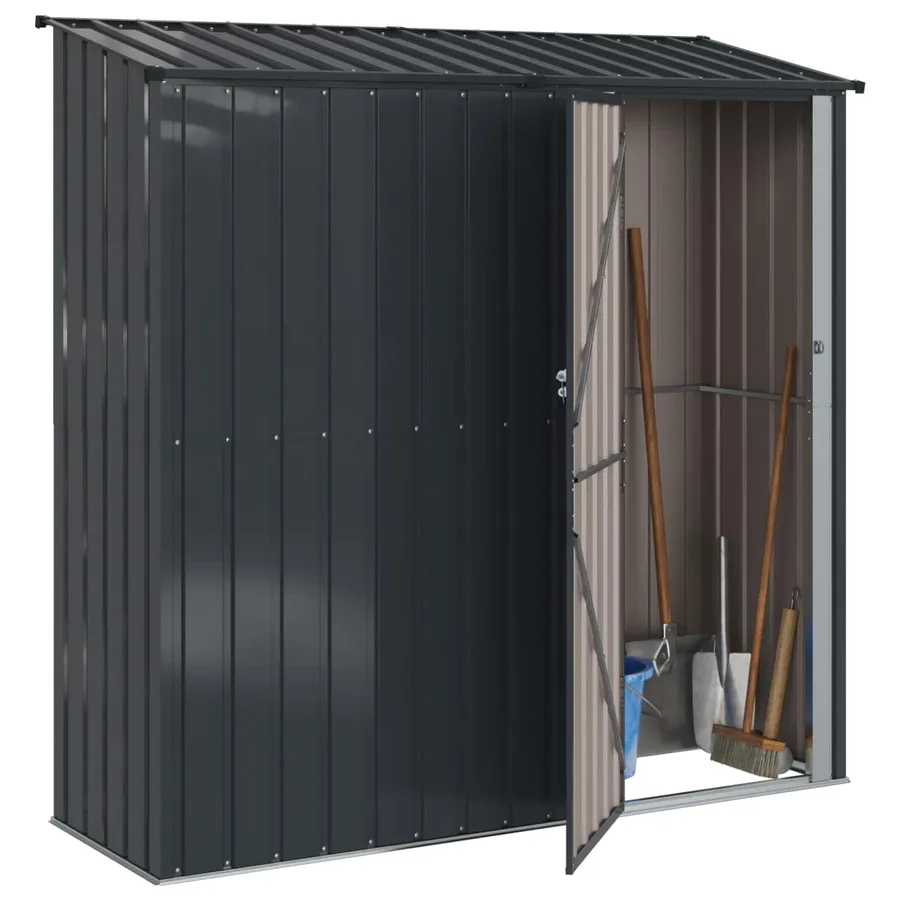 Cabanons de jardin Anthracite 203,5 x 73 x 200 cm Métал - 3