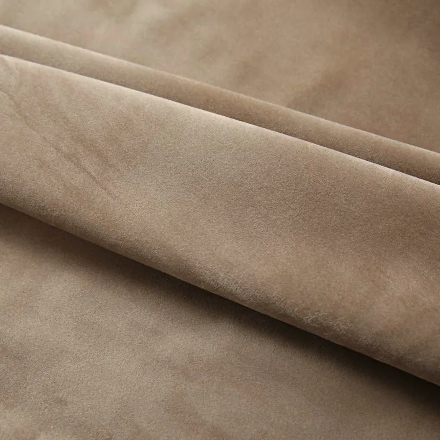 Rideaux occultants avec crochets 2 pcs Velours Beige 140x175 cm - 3
