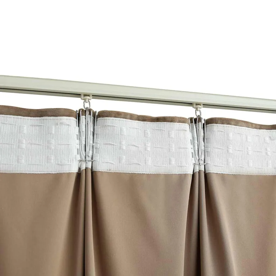 Rideaux occultants avec crochets 2 pcs Velours Beige 140x175 cm - 4