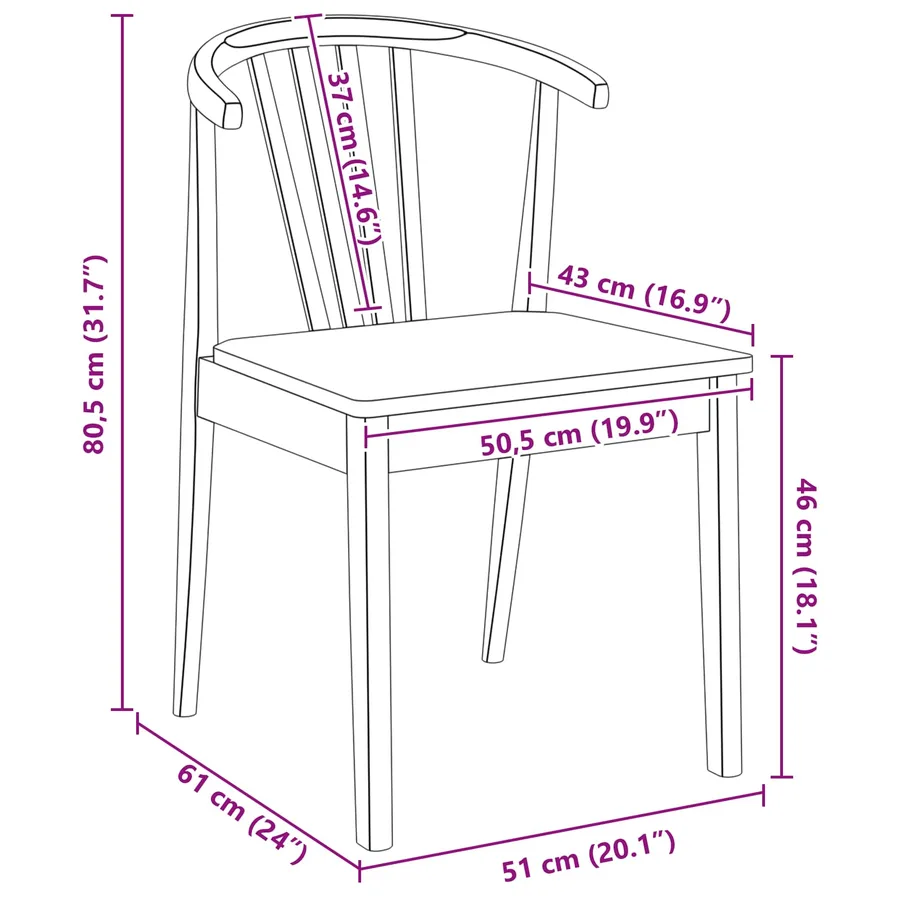 Chaise de salle à manger 2 pcs blanc et naturel - 11