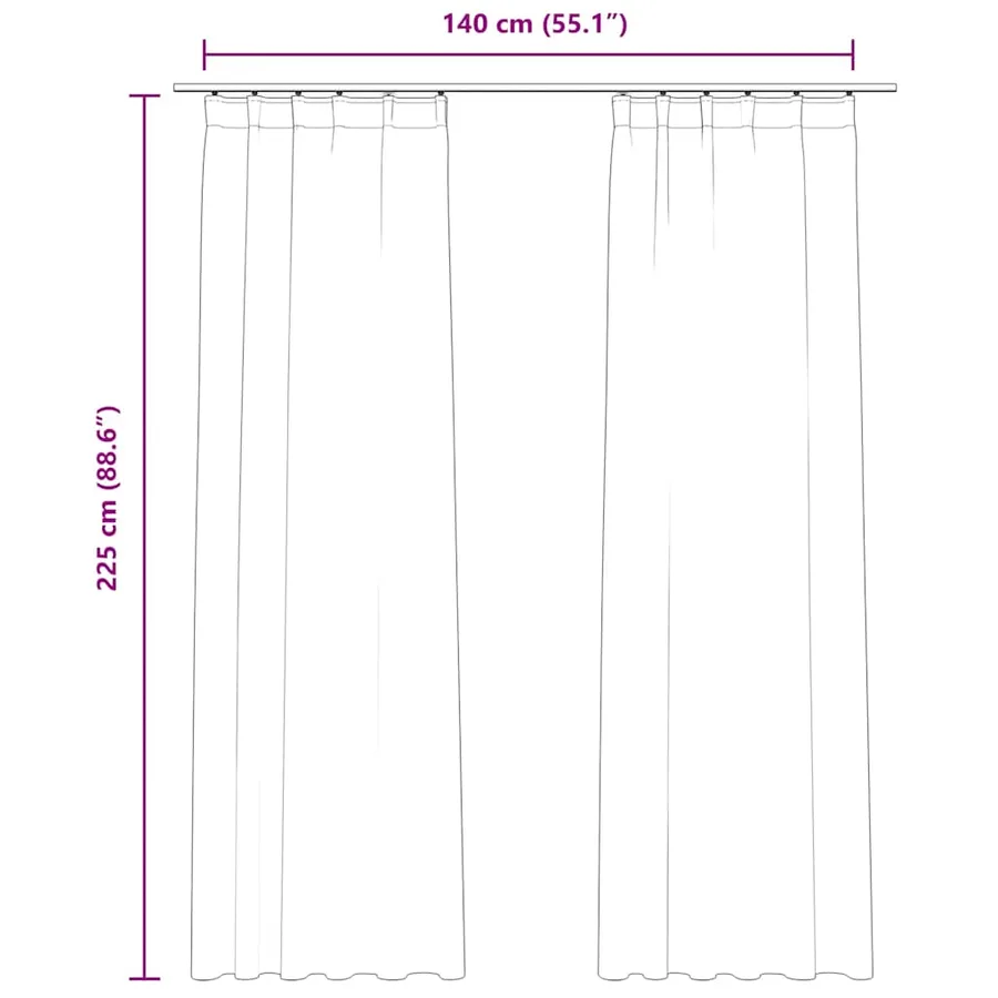 Rideaux occultants avec crochets 2 pcs Velours Crème 140x225 cm - 7