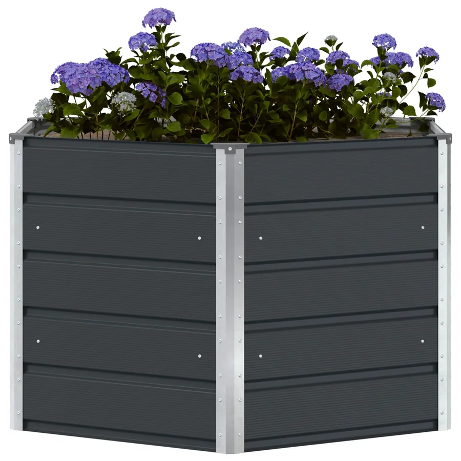 Jardinière Anthracite 129 x 129 x 75 cm Acier - 3