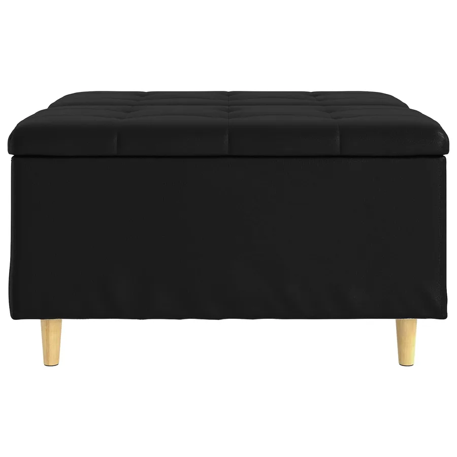 Pouf de rangement avec coussin Noir 80 x 80 x 45 cm Simili cuir - 6