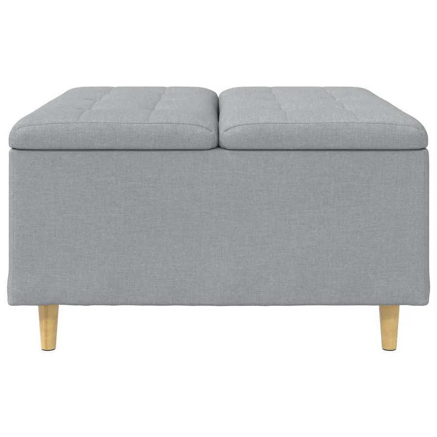 Pouf de rangement avec coussin Gris clair 80 x 80 x 45 cm tissu - 5