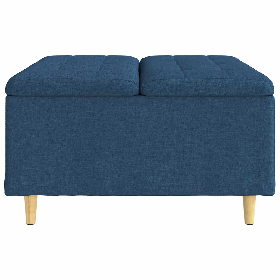 Pouf de rangement avec coussin Bleu 80 x 80 x 45 cm tissu - 5