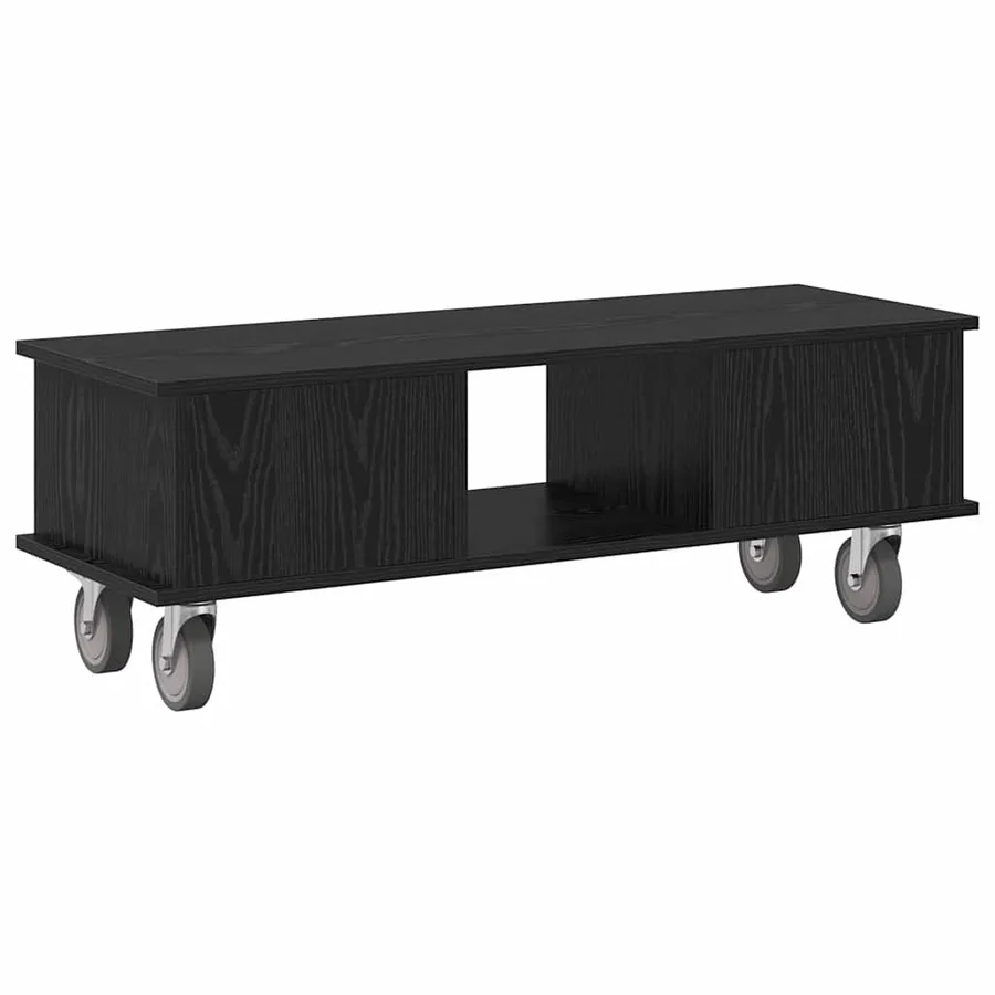 Meuble TV Chêne noir 100 x 35 x 35 cm Bois d'ingénierie - 7