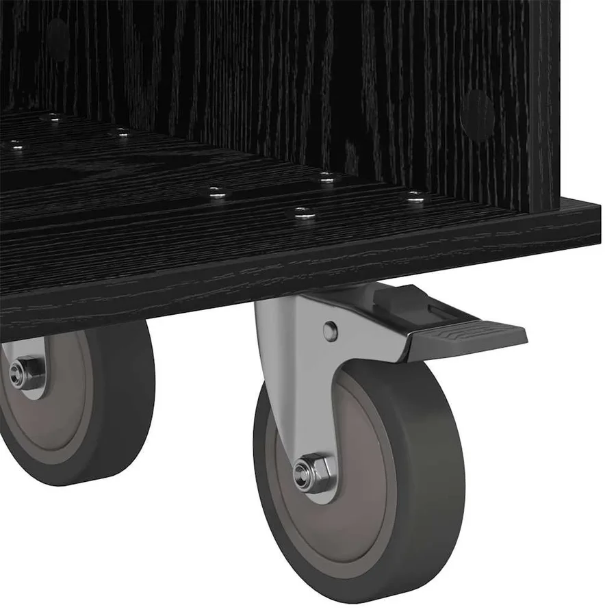Meuble TV Chêne noir 100 x 35 x 35 cm Bois d'ingénierie - 9