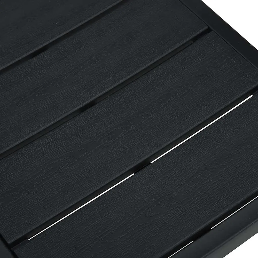 Chaises de jardin lot de 4 Noir PEHD Aspect de bois - 8