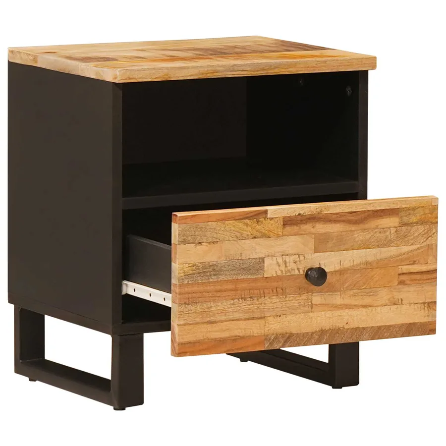 Armoire de lit avec tiroir 2 pcs Marron 40 x 33 x 46 cm - 3