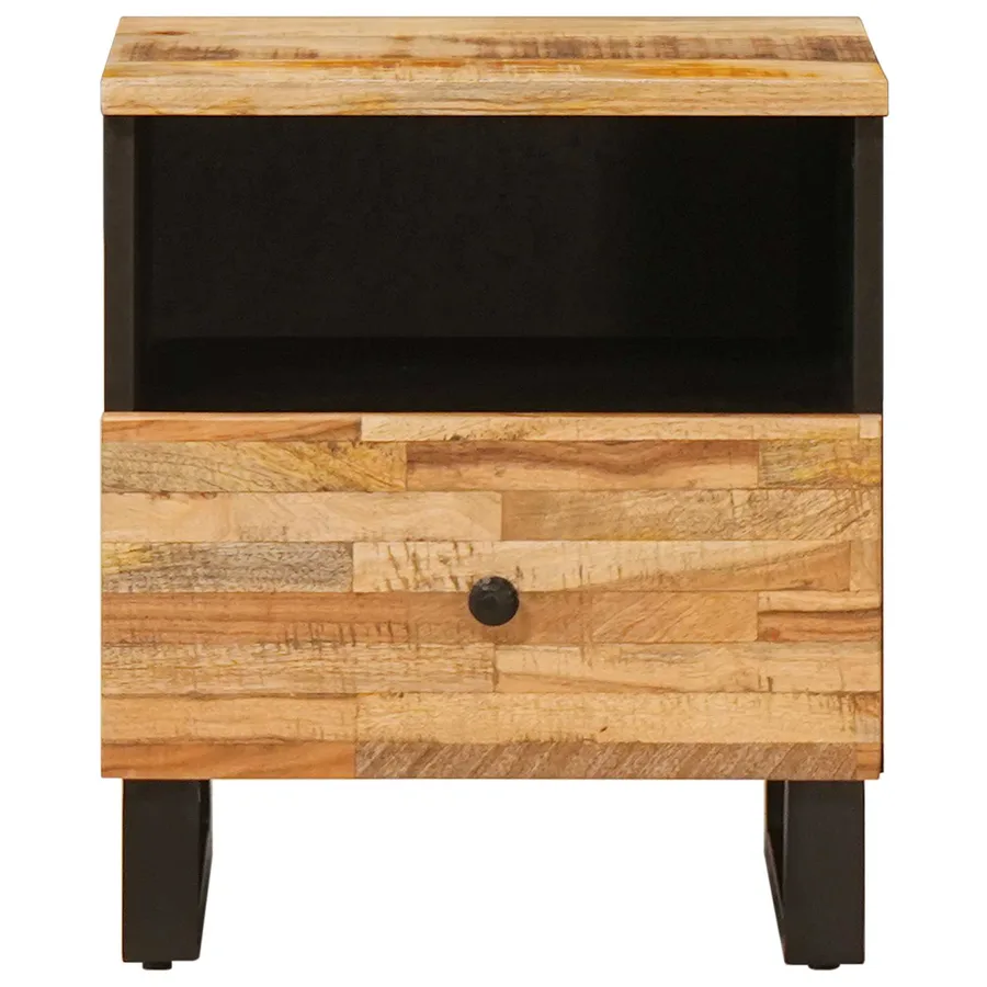 Armoire de lit avec tiroir 2 pcs Marron 40 x 33 x 46 cm - 4