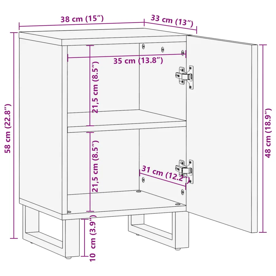Armoire de salle de bain avec stockage Naturel 38 x 33 x 58 cm - 12