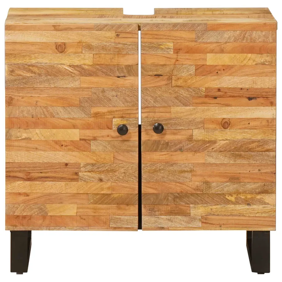 Meuble sous Lavabo de Salle de Bain Naturel 62 x 33 x 58 cm - 3