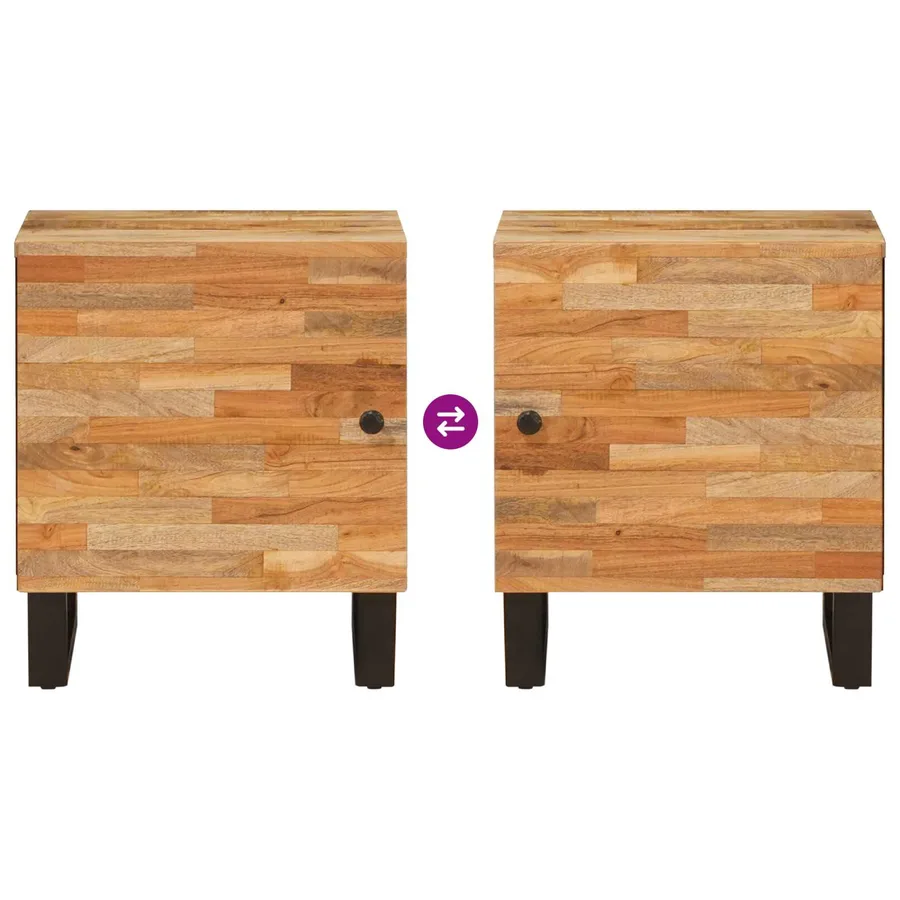 Cabinet de chevet Marron 40 x 33 x 46 cm Bois de mangue massif - 10