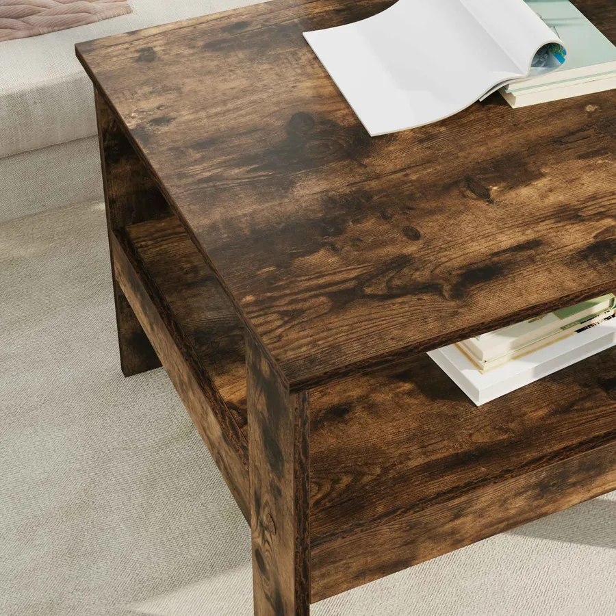 Table basse Chêne fumé 57 x 55 x 45 cm Bois d'ingénierie - 4
