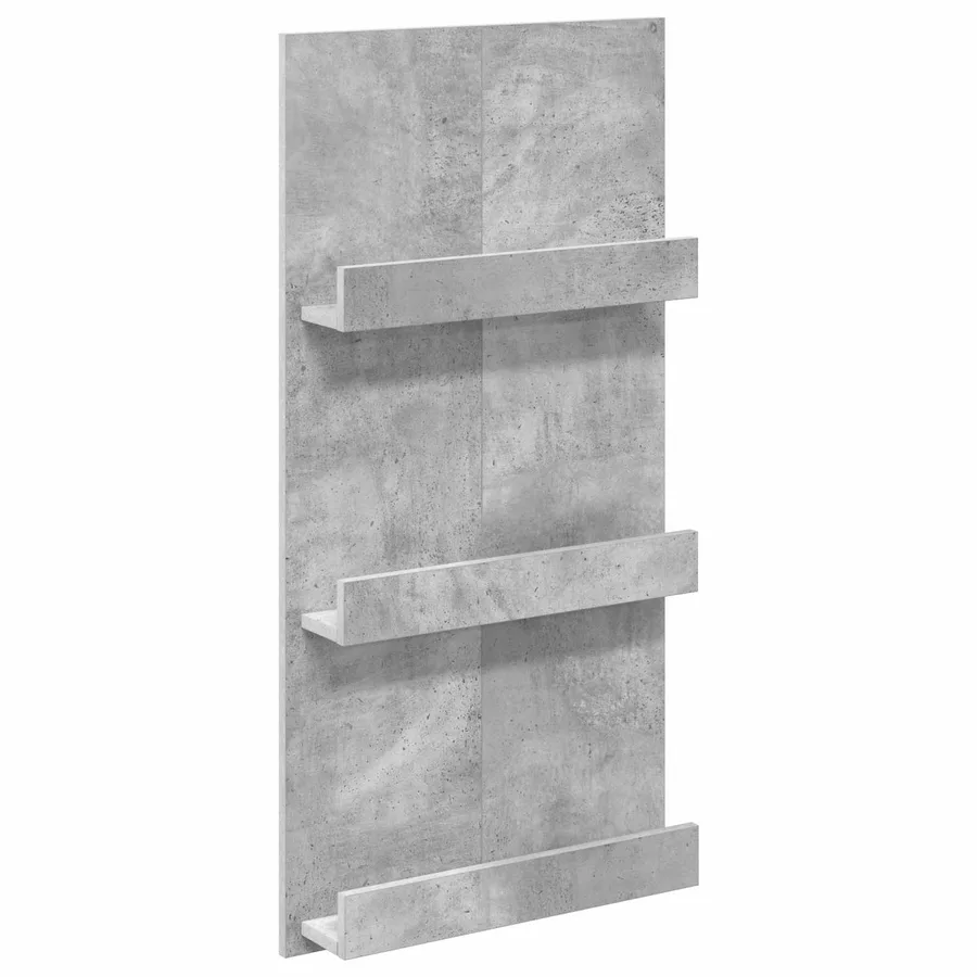 Étagère à magazines avec étagère Gris béton 51 x 11 x 102 cm - 2