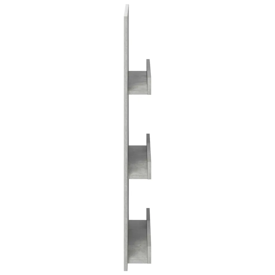 Étagère à magazines avec étagère Gris béton 51 x 11 x 102 cm - 6