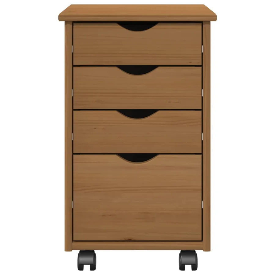 Cabinet roulant MOSS Brun Miel 34 x 39 x 56 cm Pin massif - 5